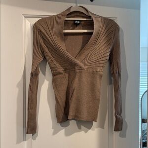 INC International Concepts Brown V-Neck Sweater